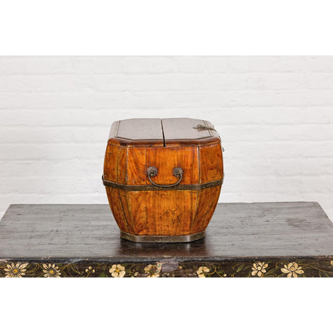 Wooden Box with Brass Lock and Removable Top-YN7931-15. Asian & Chinese Furniture, Art, Antiques, Vintage Home Décor for sale at FEA Home