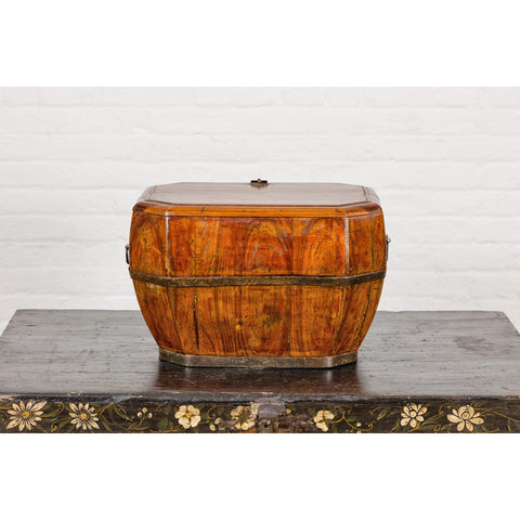 Wooden Box with Brass Lock and Removable Top-YN7931-16. Asian & Chinese Furniture, Art, Antiques, Vintage Home Décor for sale at FEA Home