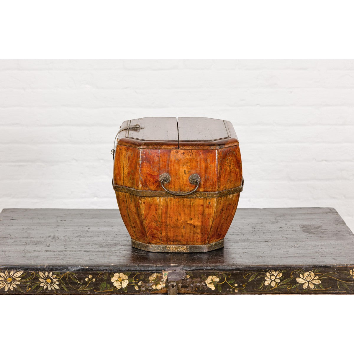 Wooden Box with Brass Lock and Removable Top-17. Asian & Chinese Furniture, Art, Antiques, Vintage Home Décor for sale at FEA Home