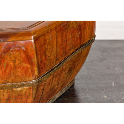 Wooden Box with Brass Lock and Removable Top-YN7931-18. Asian & Chinese Furniture, Art, Antiques, Vintage Home Décor for sale at FEA Home