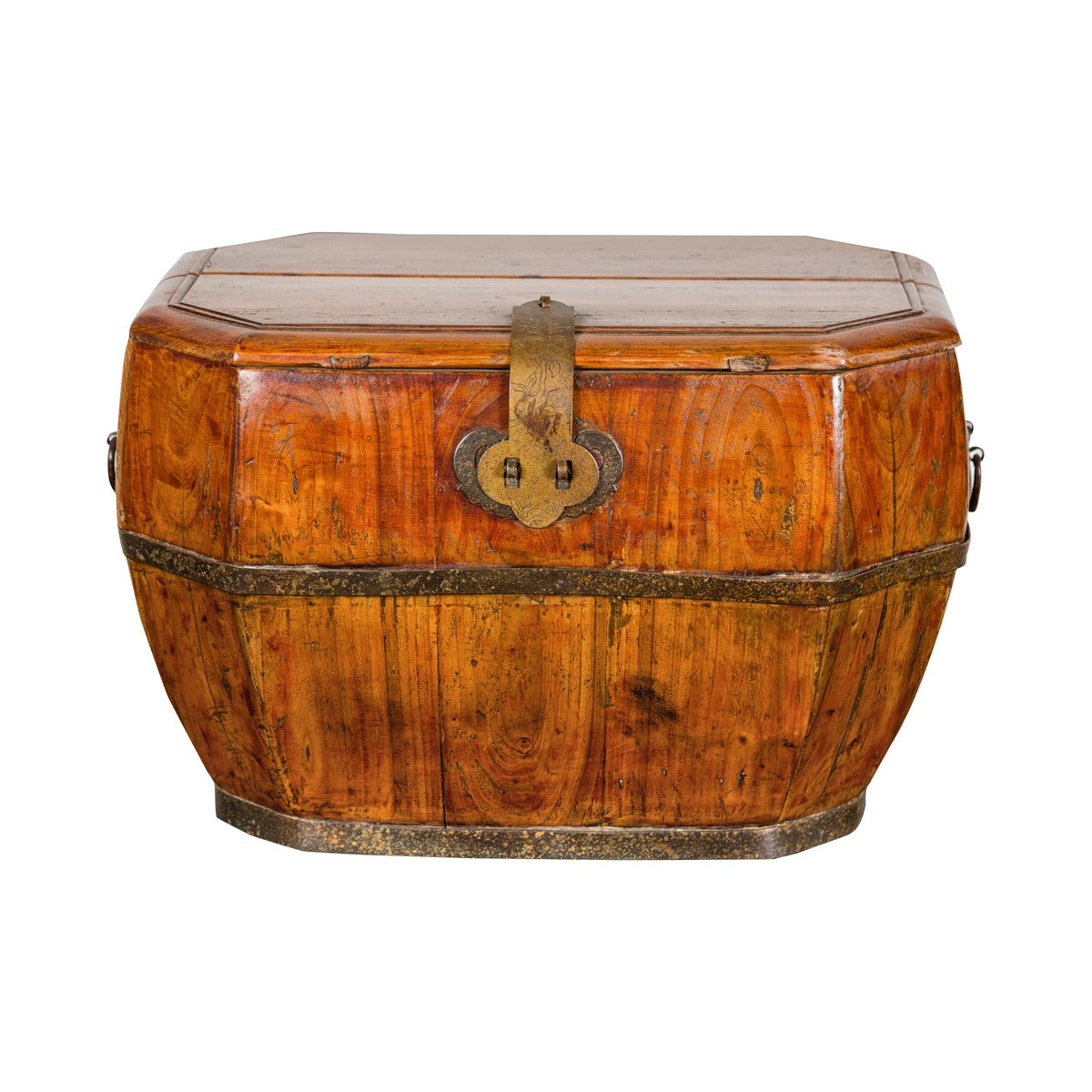 Wooden Box with Brass Lock and Removable Top-19. Asian & Chinese Furniture, Art, Antiques, Vintage Home Décor for sale at FEA Home