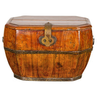 Wooden Box with Brass Lock and Removable Top