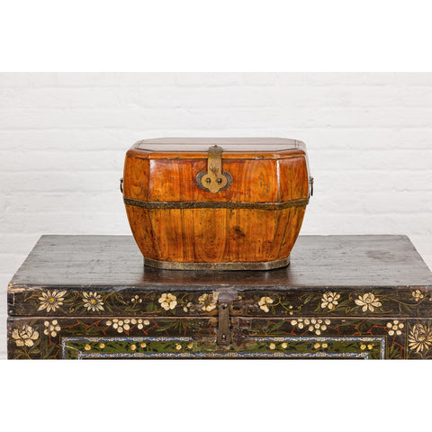 Wooden Box with Brass Lock and Removable Top-YN7931-2. Asian & Chinese Furniture, Art, Antiques, Vintage Home Décor for sale at FEA Home