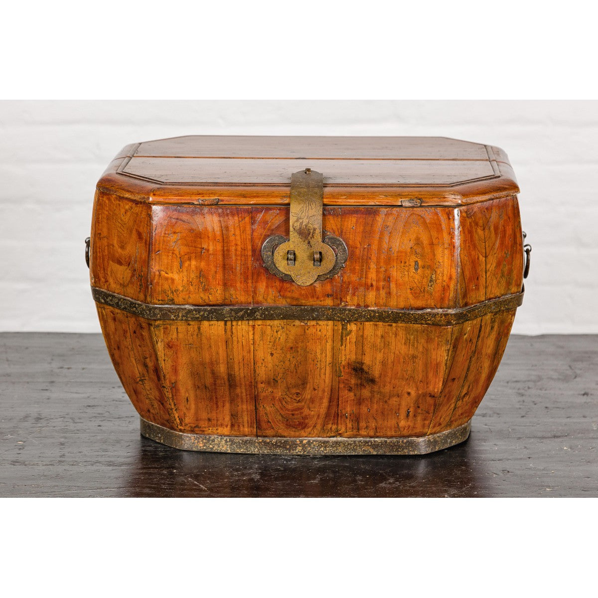 Wooden Box with Brass Lock and Removable Top-4. Asian & Chinese Furniture, Art, Antiques, Vintage Home Décor for sale at FEA Home