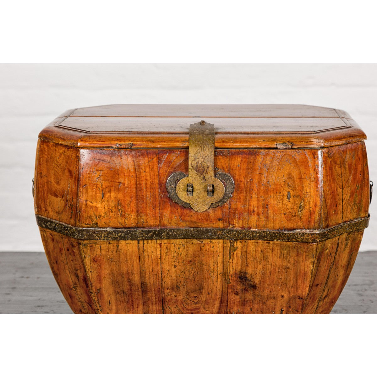 Wooden Box with Brass Lock and Removable Top-5. Asian & Chinese Furniture, Art, Antiques, Vintage Home Décor for sale at FEA Home