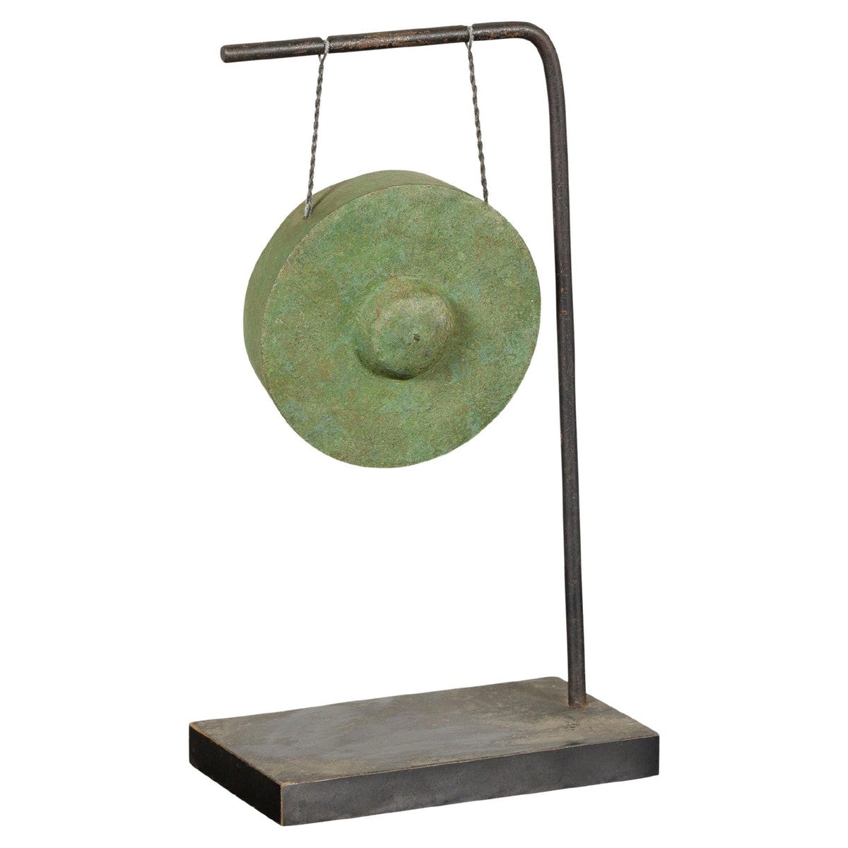 Swinging Bronze Gong Mounted on Custom Base-6. Asian & Chinese Furniture, Art, Antiques, Vintage Home Décor for sale at FEA Home