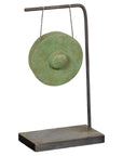 Swinging Bronze Gong Mounted on Custom Base-6. Asian & Chinese Furniture, Art, Antiques, Vintage Home Décor for sale at FEA Home