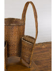 19th Century Tribal Handwoven Rattan Backpack with Inner Pockets-10. Asian & Chinese Furniture, Art, Antiques, Vintage Home Décor for sale at FEA Home