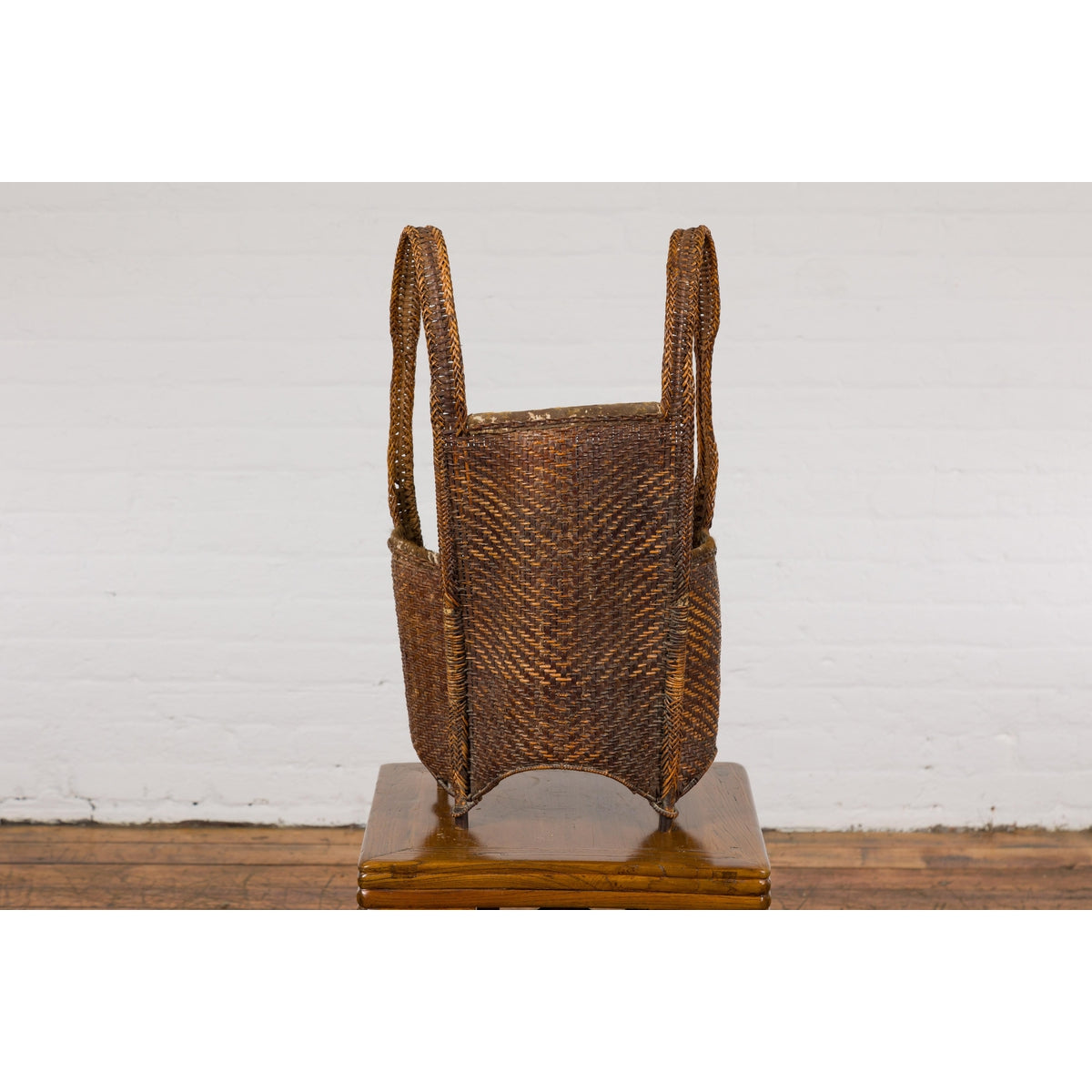 19th Century Tribal Handwoven Rattan Backpack with Inner Pockets-17. Asian & Chinese Furniture, Art, Antiques, Vintage Home Décor for sale at FEA Home