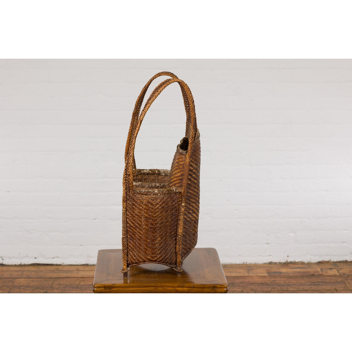 19th Century Tribal Handwoven Rattan Backpack with Inner Pockets-18. Asian & Chinese Furniture, Art, Antiques, Vintage Home Décor for sale at FEA Home