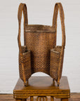19th Century Tribal Handwoven Rattan Backpack with Inner Pockets-4. Asian & Chinese Furniture, Art, Antiques, Vintage Home Décor for sale at FEA Home