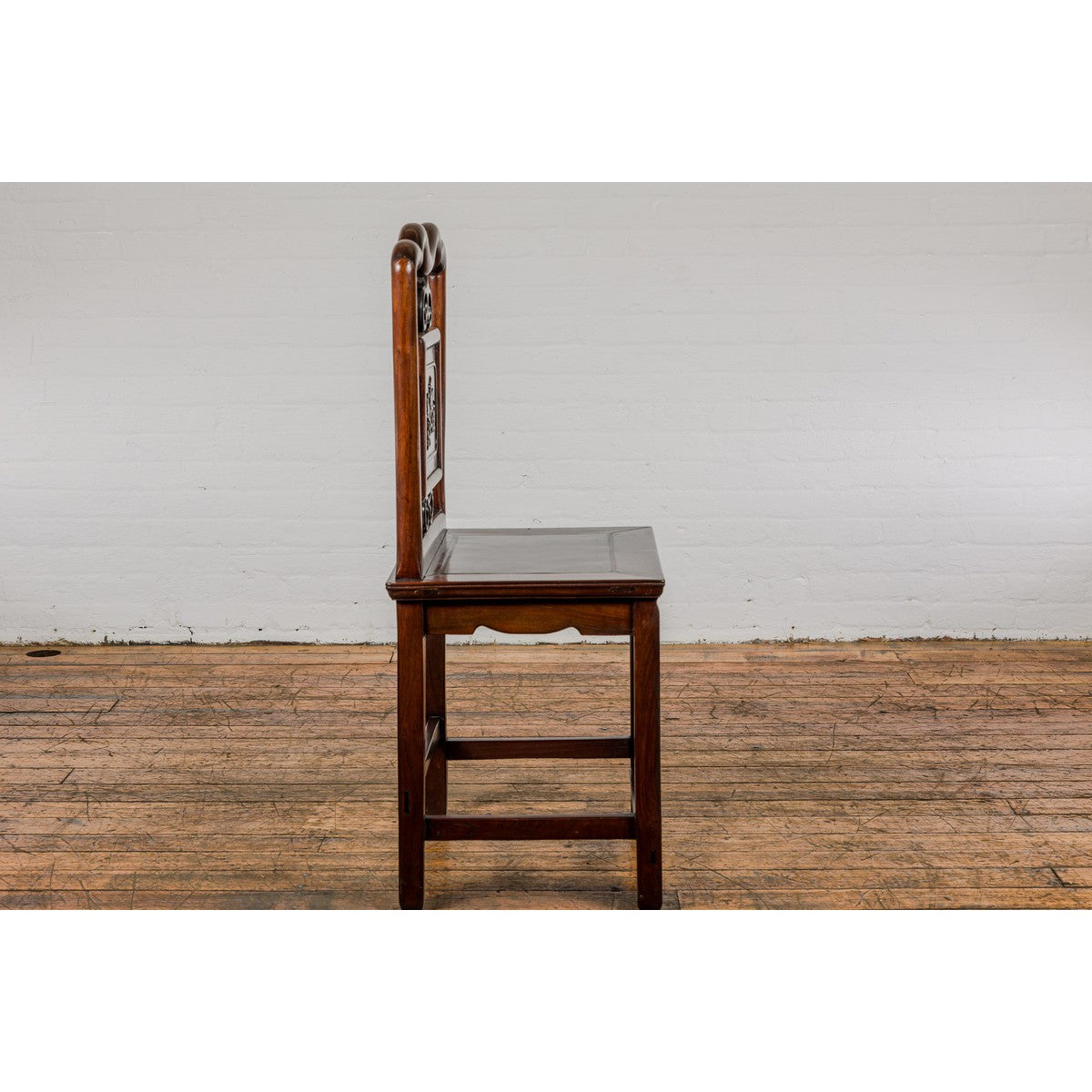 Qing Dynasty Period Rosewood Side Chair with Carved Splat and Grapevine Motif-12. Asian & Chinese Furniture, Art, Antiques, Vintage Home Décor for sale at FEA Home
