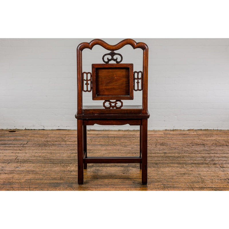 Qing Dynasty Period Rosewood Side Chair with Carved Splat and Grapevine Motif-YN7936-13. Asian & Chinese Furniture, Art, Antiques, Vintage Home Décor for sale at FEA Home