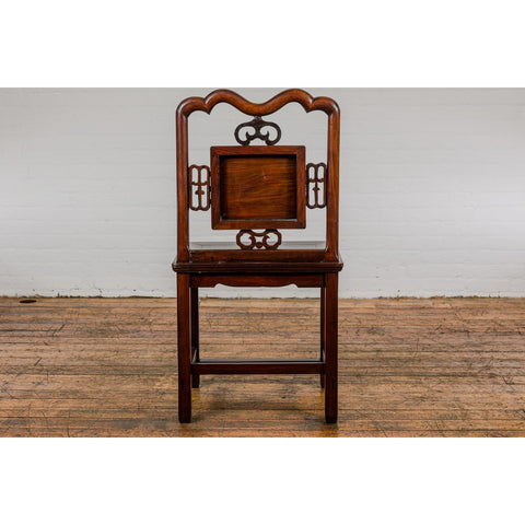 Qing Dynasty Period Rosewood Side Chair with Carved Splat and Grapevine Motif-YN7936-13. Asian & Chinese Furniture, Art, Antiques, Vintage Home Décor for sale at FEA Home