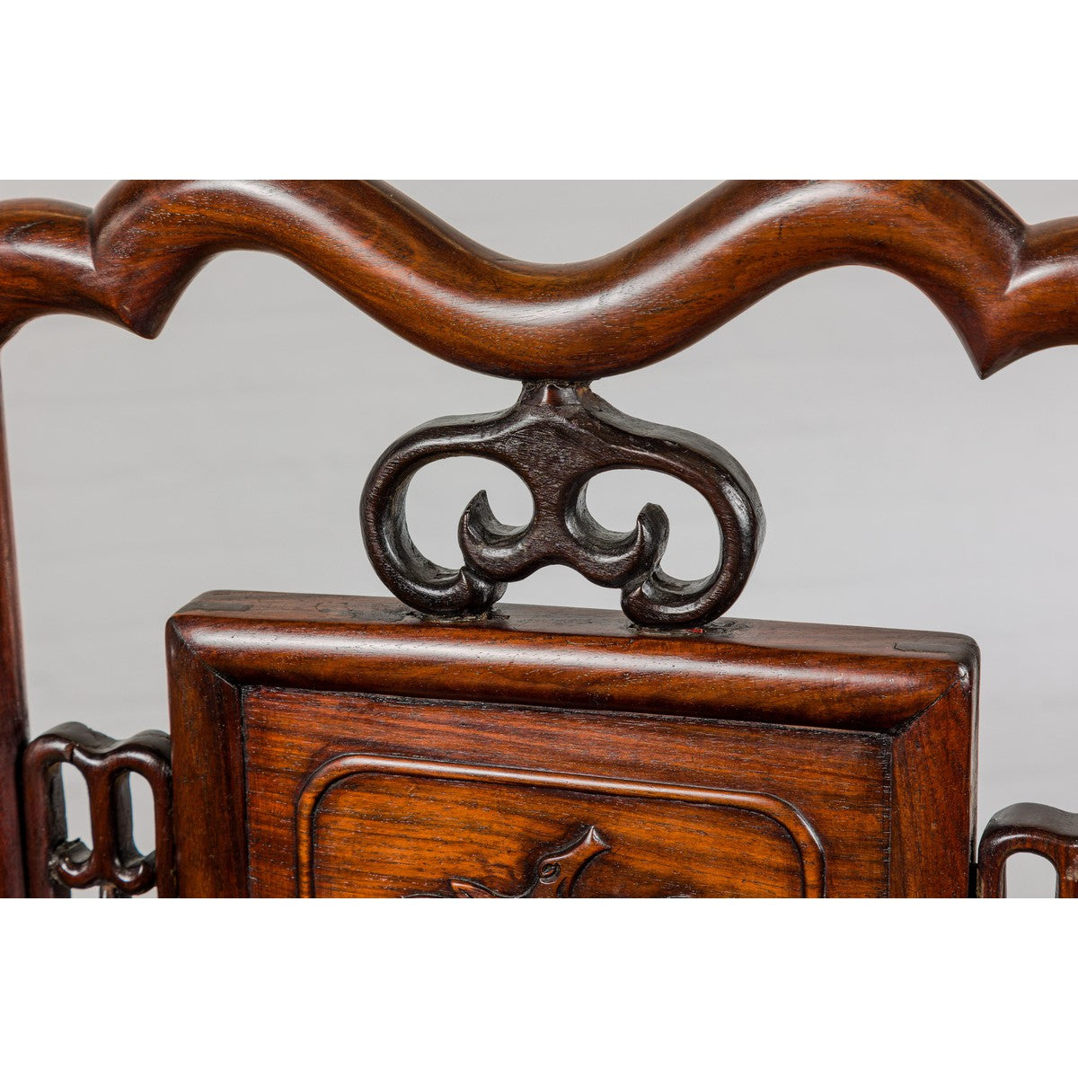 Qing Dynasty Period Rosewood Side Chair with Carved Splat and Grapevine Motif-15. Asian & Chinese Furniture, Art, Antiques, Vintage Home Décor for sale at FEA Home
