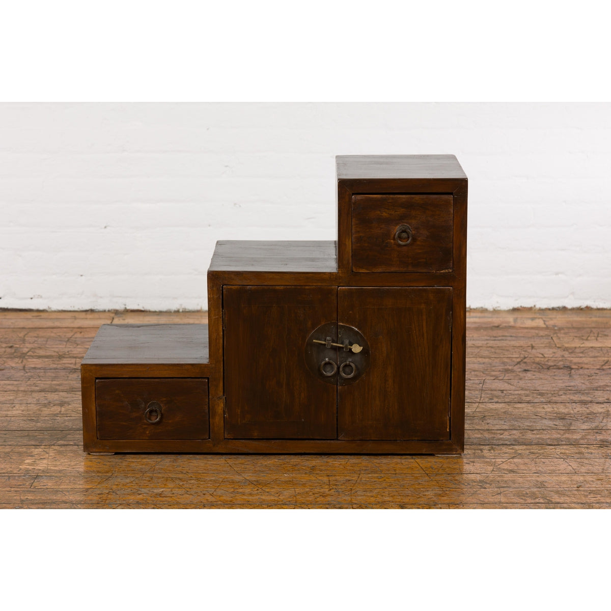 Vintage Tansu Staircase Side Cabinet-3. Asian & Chinese Furniture, Art, Antiques, Vintage Home Décor for sale at FEA Home