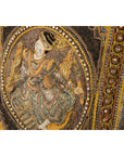 Orange and Yellow Antique Tapestry with Sequins-10. Asian & Chinese Furniture, Art, Antiques, Vintage Home Décor for sale at FEA Home