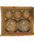 Orange and Yellow Antique Tapestry with Sequins-18. Asian & Chinese Furniture, Art, Antiques, Vintage Home Décor for sale at FEA Home