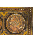 Orange and Yellow Antique Tapestry with Sequins-5. Asian & Chinese Furniture, Art, Antiques, Vintage Home Décor for sale at FEA Home