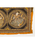 Orange and Yellow Antique Tapestry with Sequins-6. Asian & Chinese Furniture, Art, Antiques, Vintage Home Décor for sale at FEA Home