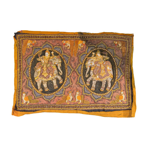 Kalaga 19th Century Tapestry with Stones, Sequins and Colorful Thread-YN7941-18. Asian & Chinese Furniture, Art, Antiques, Vintage Home Décor for sale at FEA Home