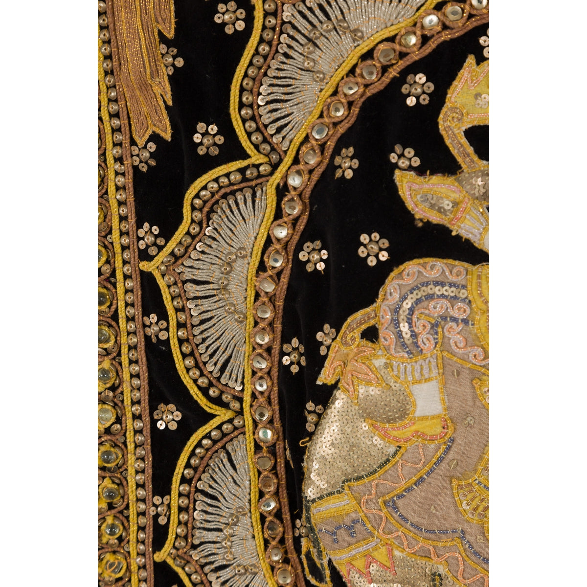 19th Century Kalaga Tapestry with Stones, Sequins and Pink Thread-11. Asian & Chinese Furniture, Art, Antiques, Vintage Home Décor for sale at FEA Home