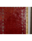 Red Lacquered Leather Four Panels with Brass Nailheads Accentuation, Vintage-10. Asian & Chinese Furniture, Art, Antiques, Vintage Home Décor for sale at FEA Home