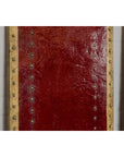 Red Lacquered Leather Four Panels with Brass Nailheads Accentuation, Vintage-11. Asian & Chinese Furniture, Art, Antiques, Vintage Home Décor for sale at FEA Home