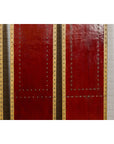Red Lacquered Leather Four Panels with Brass Nailheads Accentuation, Vintage-7. Asian & Chinese Furniture, Art, Antiques, Vintage Home Décor for sale at FEA Home