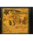 Low Yellow and Black Cabinet with Three Door Paintings-10. Asian & Chinese Furniture, Art, Antiques, Vintage Home Décor for sale at FEA Home