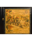 Low Yellow and Black Cabinet with Three Door Paintings-11. Asian & Chinese Furniture, Art, Antiques, Vintage Home Décor for sale at FEA Home