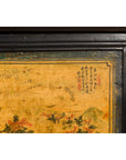 Low Yellow and Black Cabinet with Three Door Paintings-12. Asian & Chinese Furniture, Art, Antiques, Vintage Home Décor for sale at FEA Home