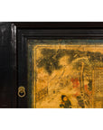 Low Yellow and Black Cabinet with Three Door Paintings-15. Asian & Chinese Furniture, Art, Antiques, Vintage Home Décor for sale at FEA Home