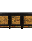 Low Yellow and Black Cabinet with Three Door Paintings-1. Asian & Chinese Furniture, Art, Antiques, Vintage Home Décor for sale at FEA Home