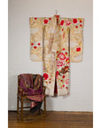 Vintage Silk Kimono with Gold, Silver and Red Embroidery-12. Asian & Chinese Furniture, Art, Antiques, Vintage Home Décor for sale at FEA Home