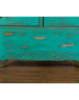 Qing Dynasty Cabinet with Custom Blue Green Lacquer and Carved Apron, SKU , image 11