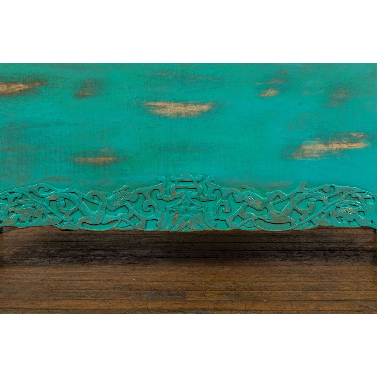 Qing Dynasty Cabinet with Custom Blue Green Lacquer and Carved Apron-11. Asian & Chinese Furniture, Art, Antiques, Vintage Home Décor for sale at FEA Home