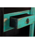 Qing Dynasty Cabinet with Custom Blue Green Lacquer and Carved Apron, SKU , image 14