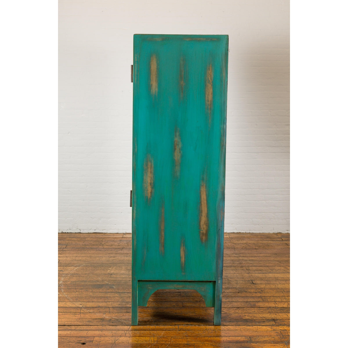Qing Dynasty Cabinet with Custom Blue Green Lacquer and Carved Apron-18. Asian & Chinese Furniture, Art, Antiques, Vintage Home Décor for sale at FEA Home