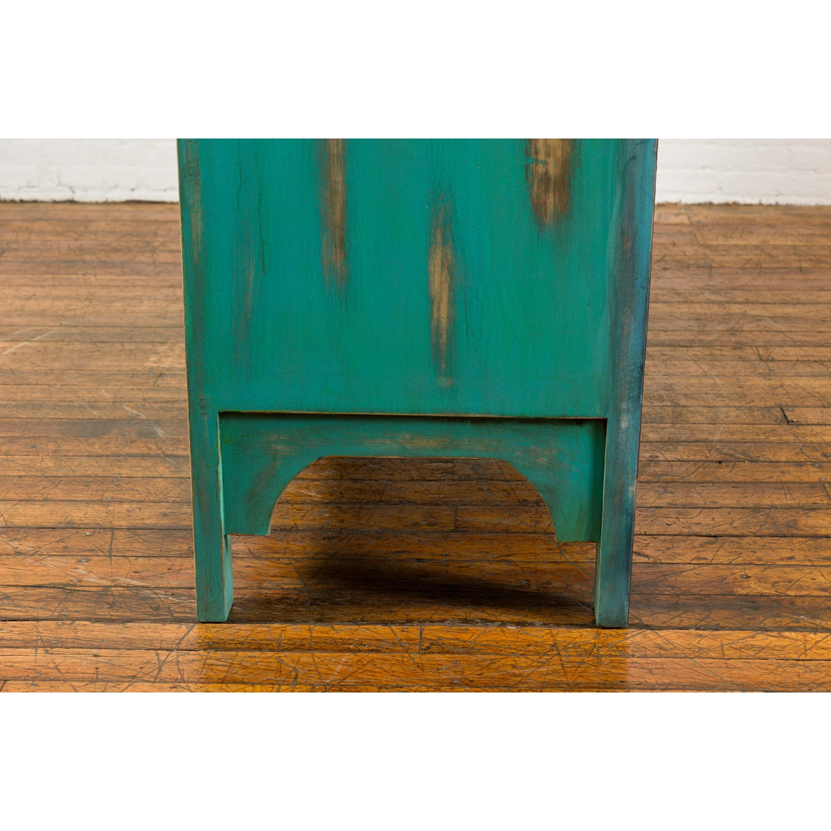 Qing Dynasty Cabinet with Custom Blue Green Lacquer and Carved Apron-19. Asian & Chinese Furniture, Art, Antiques, Vintage Home Décor for sale at FEA Home