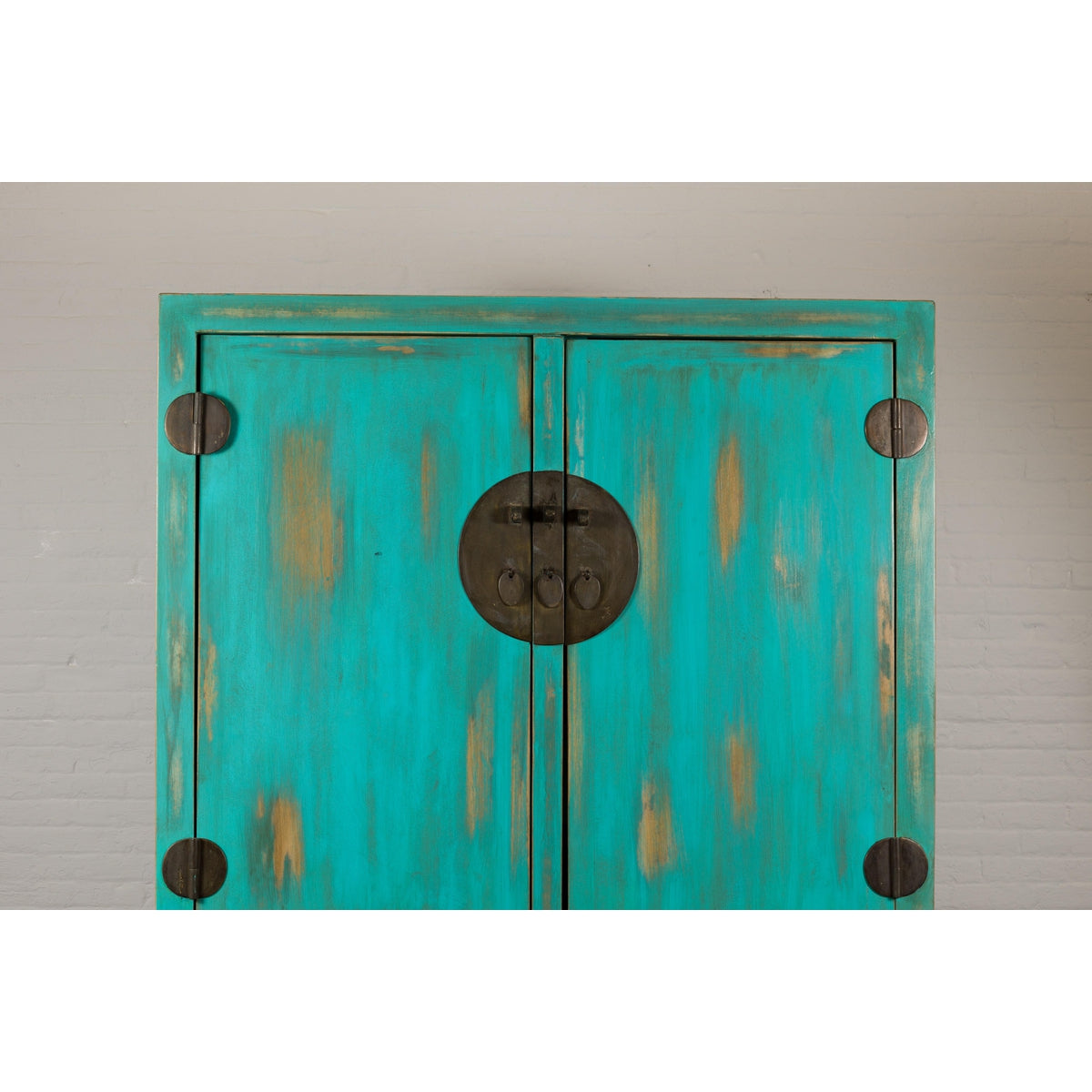 Qing Dynasty Cabinet with Custom Blue Green Lacquer and Carved Apron-4. Asian & Chinese Furniture, Art, Antiques, Vintage Home Décor for sale at FEA Home