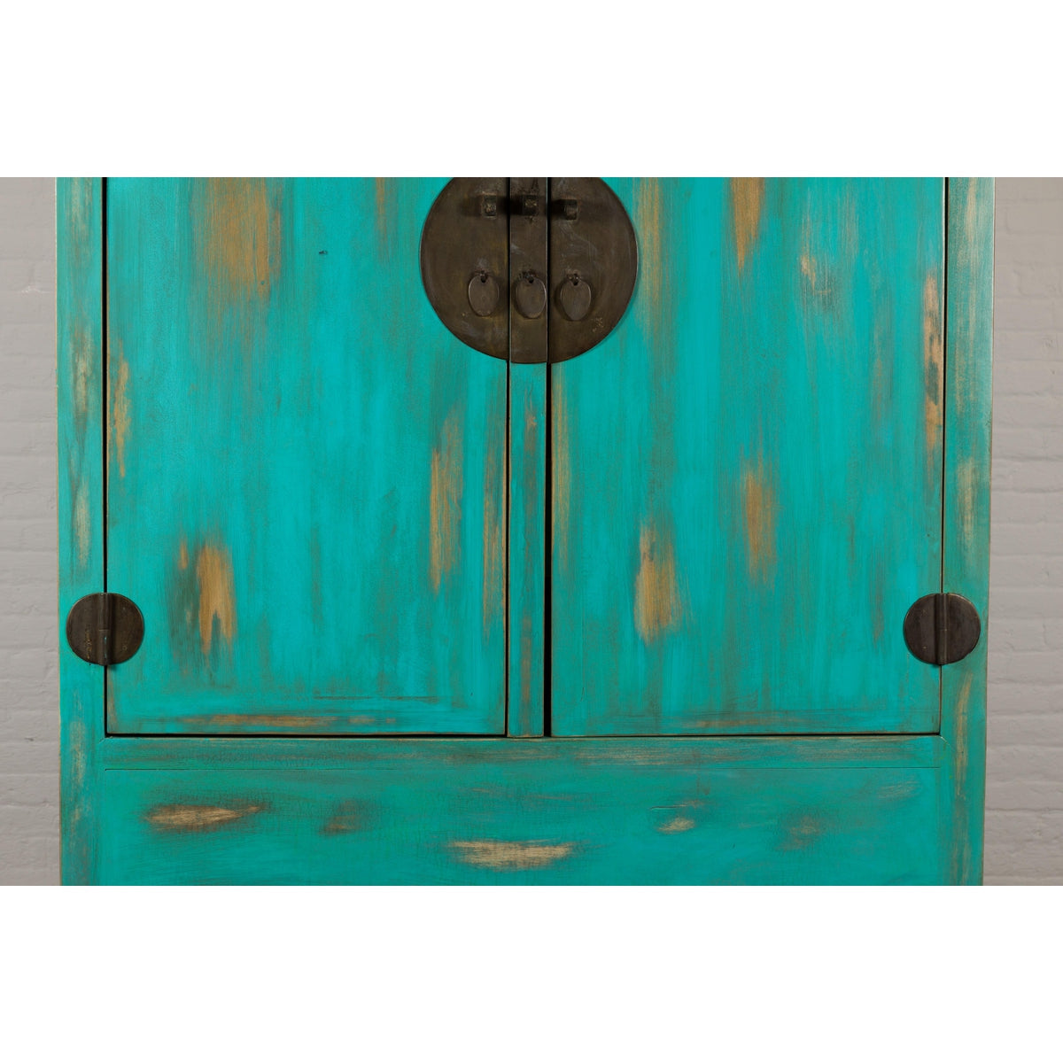 Qing Dynasty Cabinet with Custom Blue Green Lacquer and Carved Apron-5. Asian & Chinese Furniture, Art, Antiques, Vintage Home Décor for sale at FEA Home