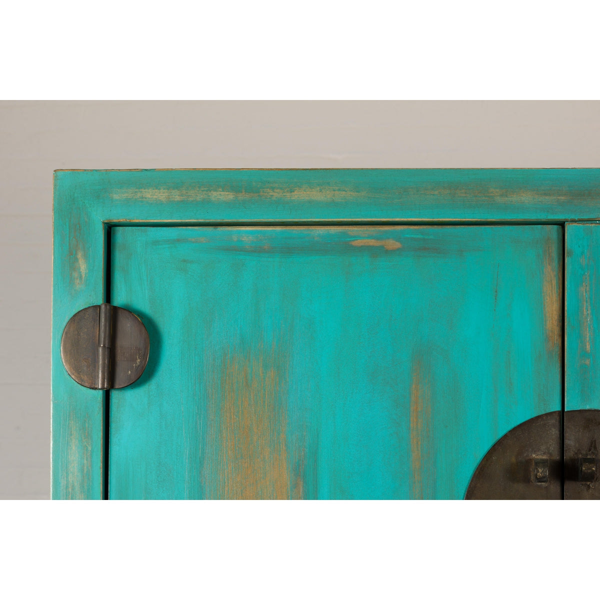 Qing Dynasty Cabinet with Custom Blue Green Lacquer and Carved Apron-8. Asian & Chinese Furniture, Art, Antiques, Vintage Home Décor for sale at FEA Home