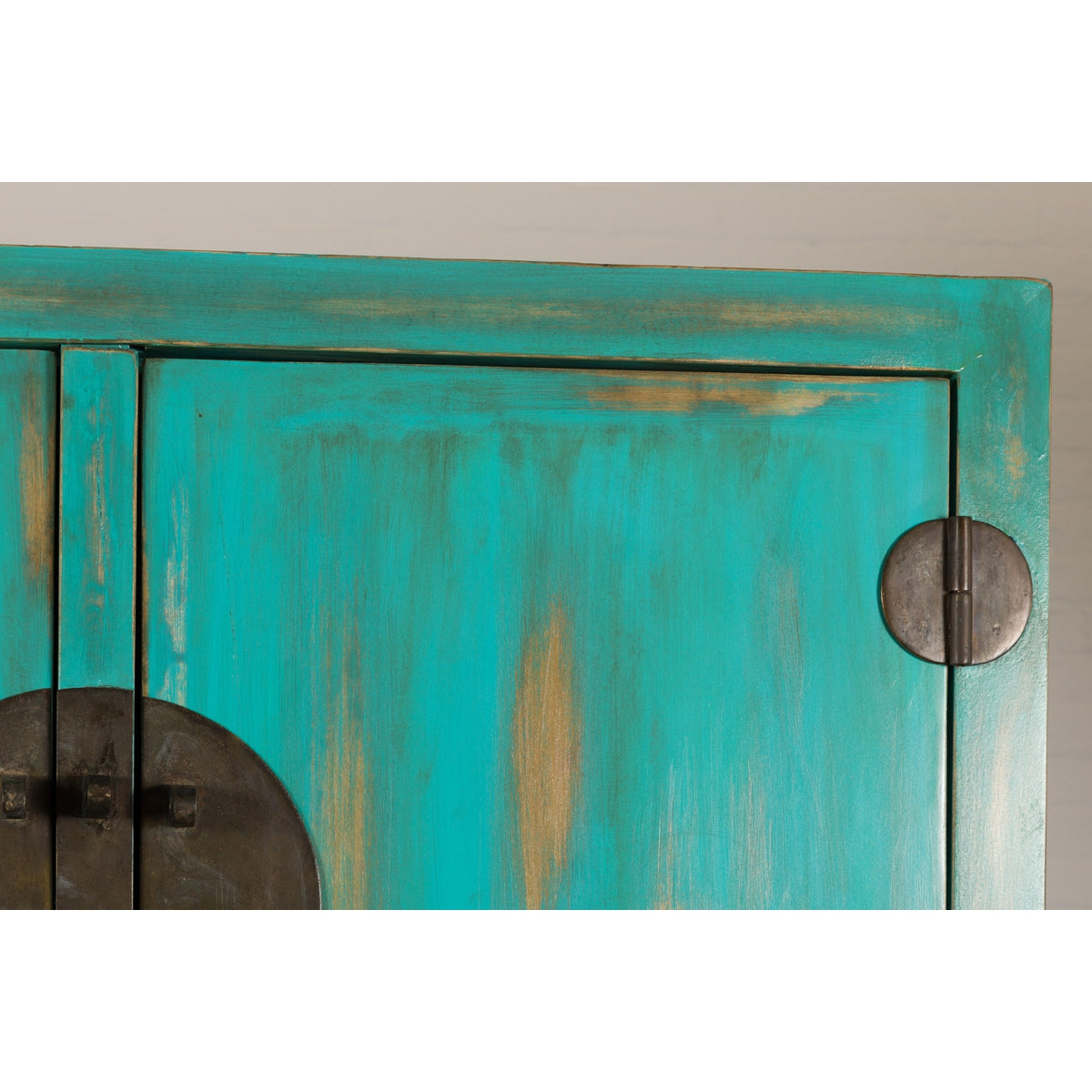 Qing Dynasty Cabinet with Custom Blue Green Lacquer and Carved Apron-9. Asian & Chinese Furniture, Art, Antiques, Vintage Home Décor for sale at FEA Home