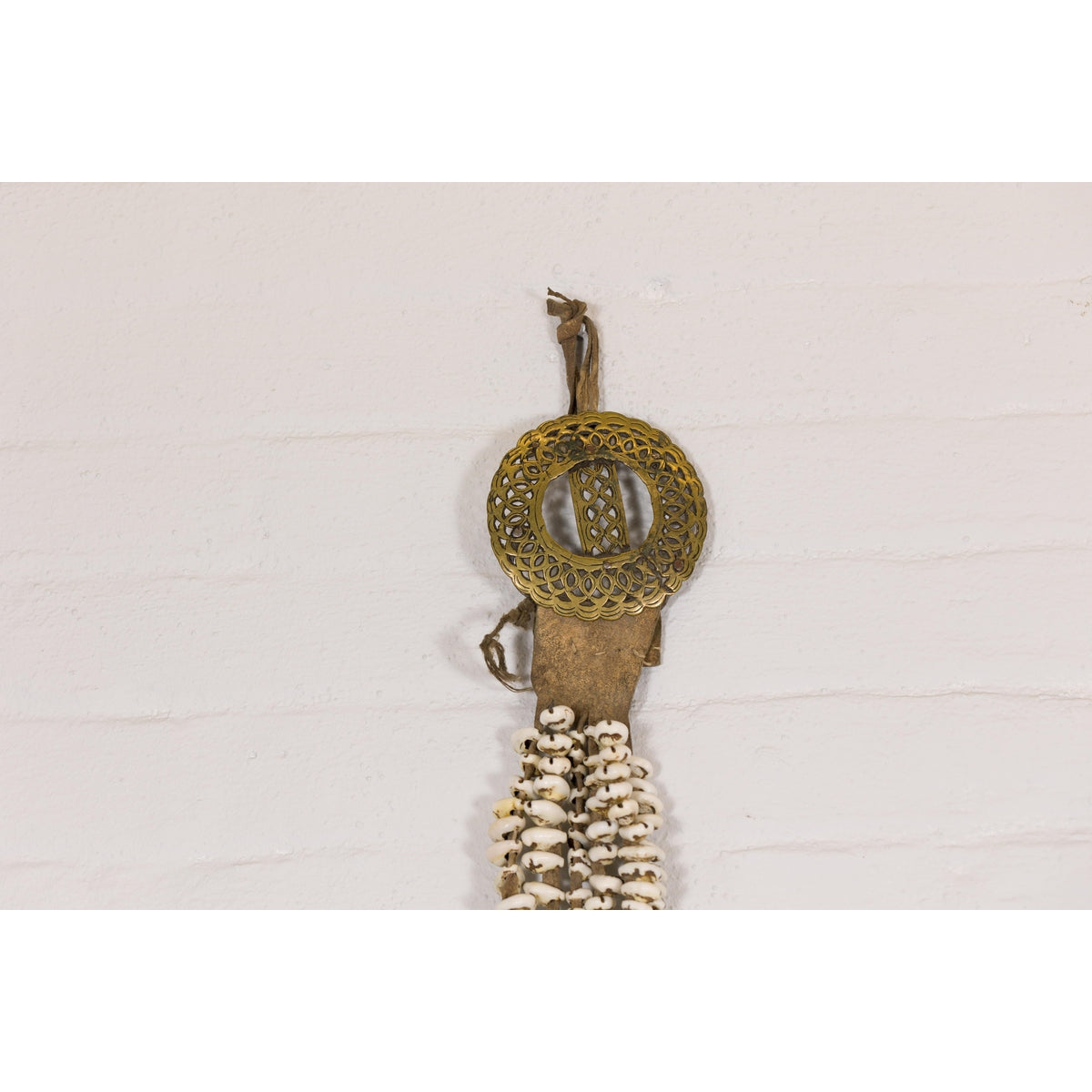 Antique Body Ornament Made of Himalayan Shells Secured to a Brass Buckle-3. Asian & Chinese Furniture, Art, Antiques, Vintage Home Décor for sale at FEA Home
