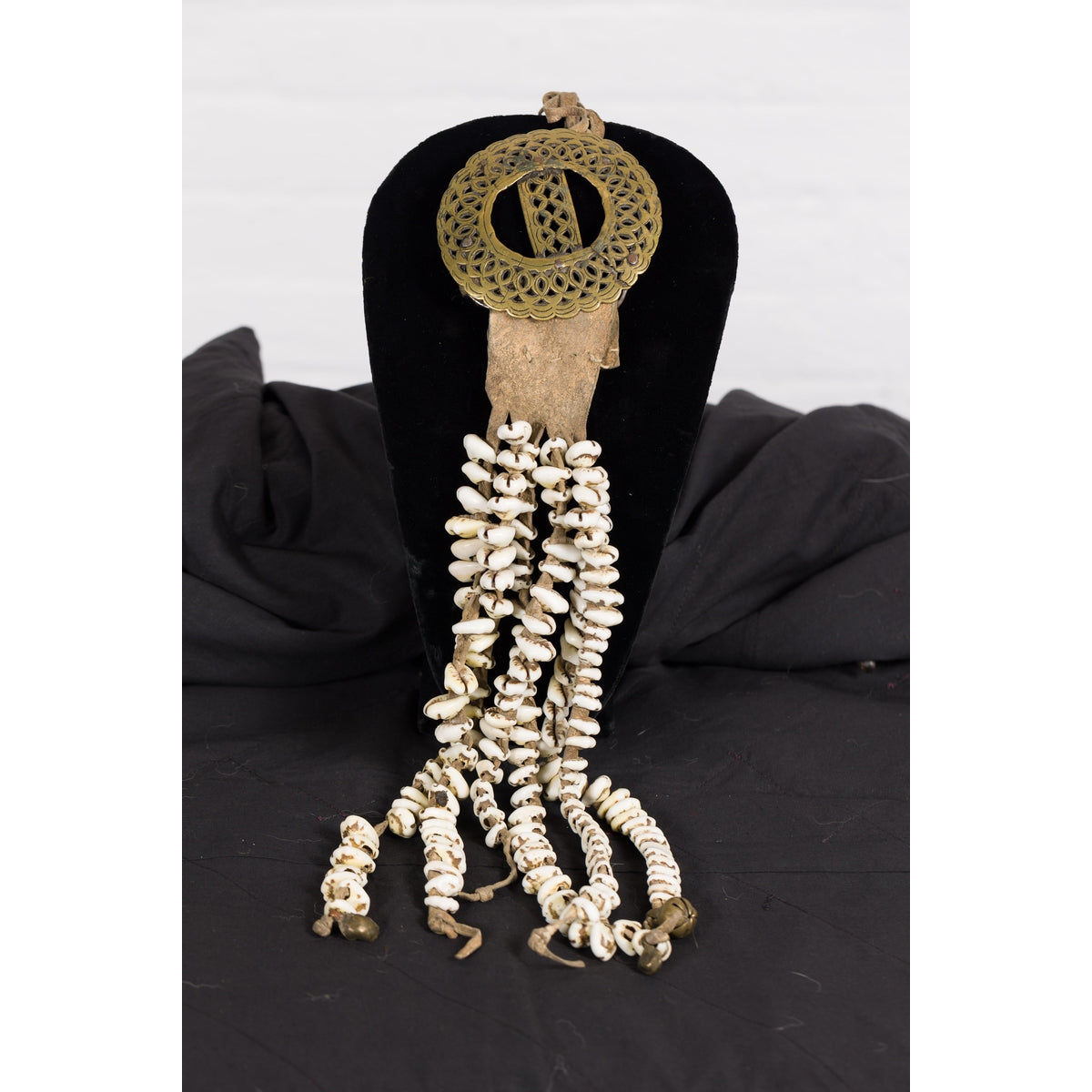 Antique Body Ornament Made of Himalayan Shells Secured to a Brass Buckle-7. Asian & Chinese Furniture, Art, Antiques, Vintage Home Décor for sale at FEA Home