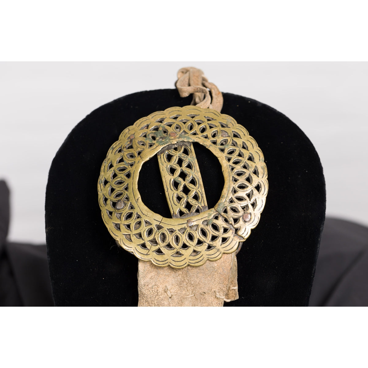 Antique Body Ornament Made of Himalayan Shells Secured to a Brass Buckle-8. Asian & Chinese Furniture, Art, Antiques, Vintage Home Décor for sale at FEA Home