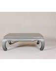 Teak Coffee Table with Custom Silver Patina, Chow Legs and Carved Apron-10. Asian & Chinese Furniture, Art, Antiques, Vintage Home Décor for sale at FEA Home