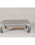 Teak Coffee Table with Custom Silver Patina, Chow Legs and Carved Apron-13. Asian & Chinese Furniture, Art, Antiques, Vintage Home Décor for sale at FEA Home