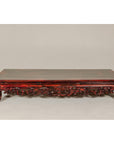 Qing Dynasty Low Kang Coffee Table with Reddish Brown Finish and Carved Décor-14. Asian & Chinese Furniture, Art, Antiques, Vintage Home Décor for sale at FEA Home